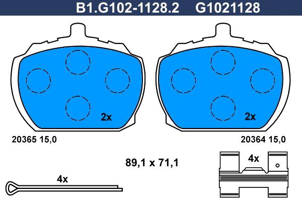 Galfer B1.G102-1128.2 - Гальмівні колодки, дискові гальма autozip.com.ua