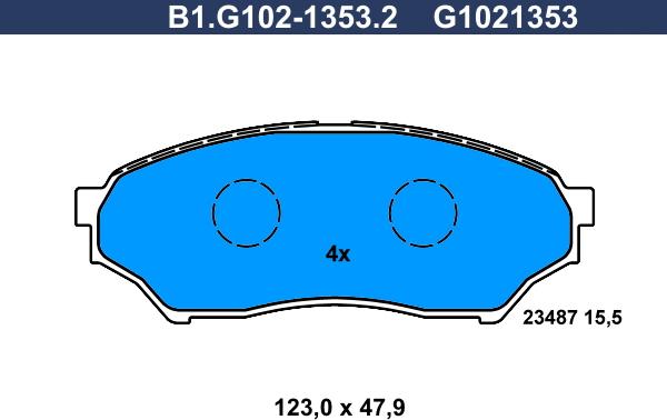 Galfer B1.G102-1353.2 - Гальмівні колодки, дискові гальма autozip.com.ua