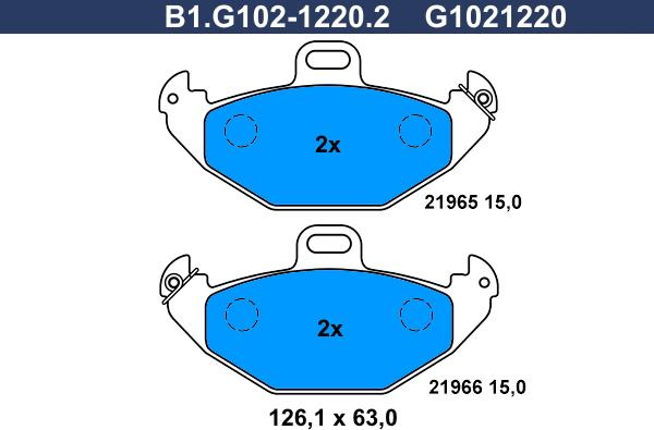 Galfer B1.G102-1220.2 - Гальмівні колодки, дискові гальма autozip.com.ua