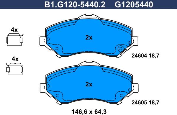 Galfer B1.G120-5440.2 - Гальмівні колодки, дискові гальма autozip.com.ua