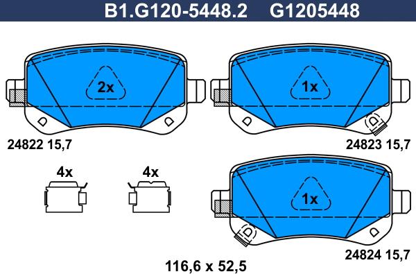 Galfer B1.G120-5448.2 - Гальмівні колодки, дискові гальма autozip.com.ua