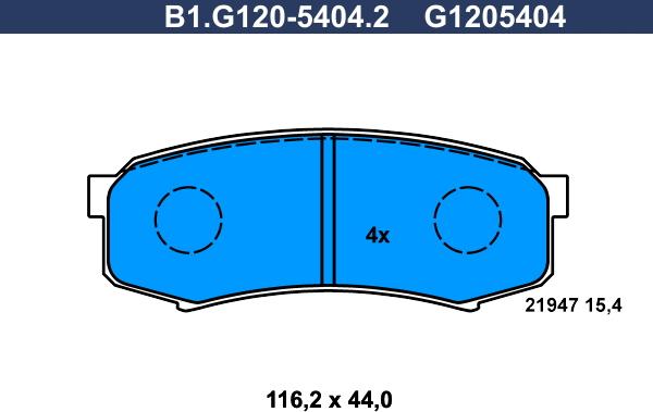 Galfer B1.G120-5404.2 - Гальмівні колодки, дискові гальма autozip.com.ua
