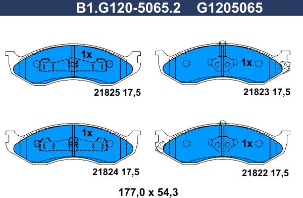 Galfer B1.G120-5065.2 - Гальмівні колодки, дискові гальма autozip.com.ua