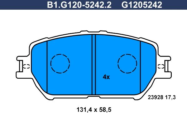 Galfer B1.G120-5242.2 - Гальмівні колодки, дискові гальма autozip.com.ua