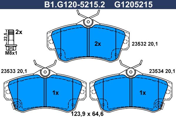 Galfer B1.G120-5215.2 - Гальмівні колодки, дискові гальма autozip.com.ua