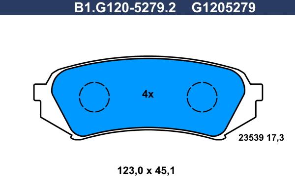 Galfer B1.G120-5279.2 - Гальмівні колодки, дискові гальма autozip.com.ua