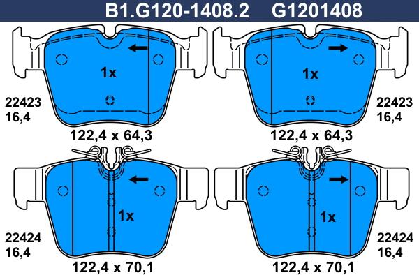 Galfer B1G12014082 - Гальмівні колодки, дискові гальма autozip.com.ua