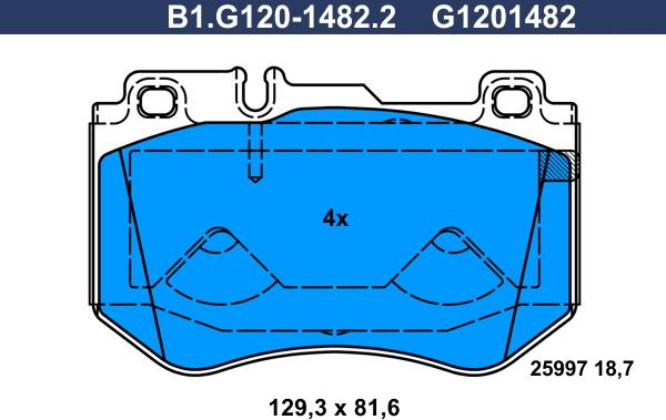 Galfer B1.G120-1482.2 - Гальмівні колодки, дискові гальма autozip.com.ua