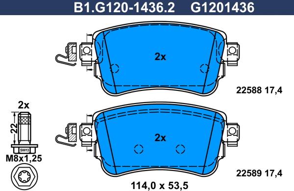 Galfer B1.G120-1436.2 - Гальмівні колодки, дискові гальма autozip.com.ua