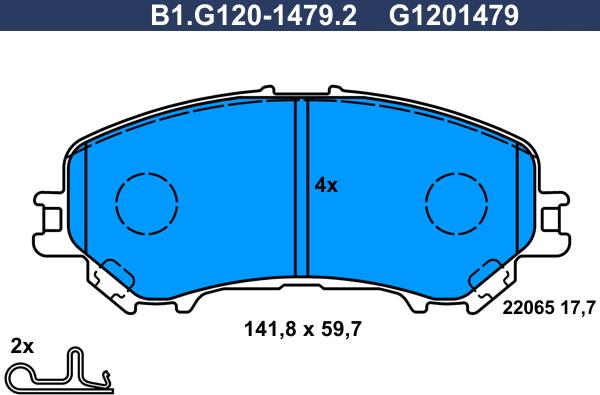 Galfer B1.G120-1479.2 - Гальмівні колодки, дискові гальма autozip.com.ua