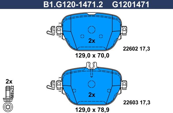 Galfer B1.G120-1471.2 - Гальмівні колодки, дискові гальма autozip.com.ua