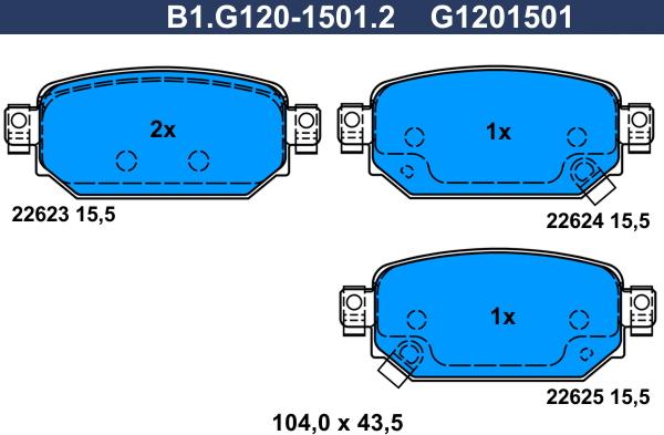 Galfer B1.G120-1501.2 - Гальмівні колодки, дискові гальма autozip.com.ua