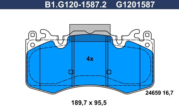 Galfer B1.G120-1587.2 - Гальмівні колодки, дискові гальма autozip.com.ua