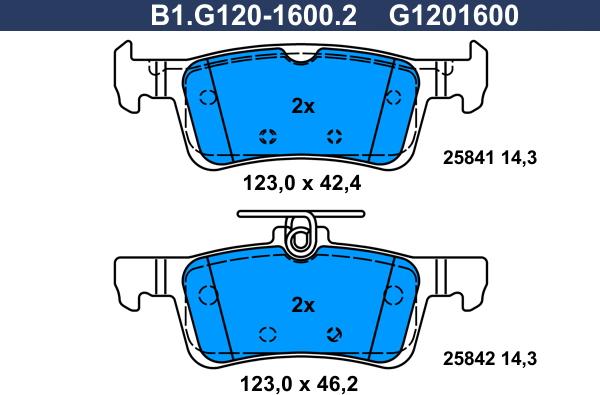 Galfer B1.G120-1600.2 - Гальмівні колодки, дискові гальма autozip.com.ua