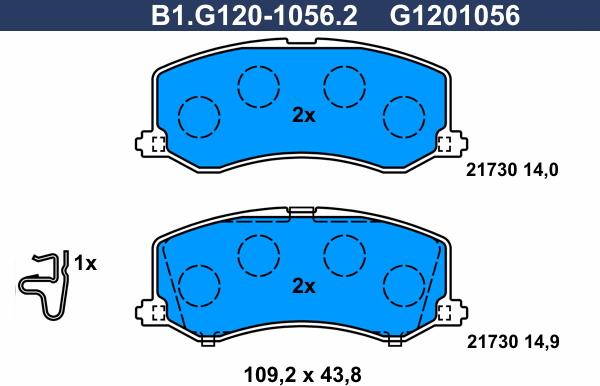Galfer B1.G120-1056.2 - Гальмівні колодки, дискові гальма autozip.com.ua