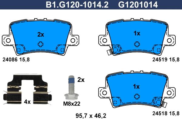 Galfer B1.G120-1014.2 - Гальмівні колодки, дискові гальма autozip.com.ua