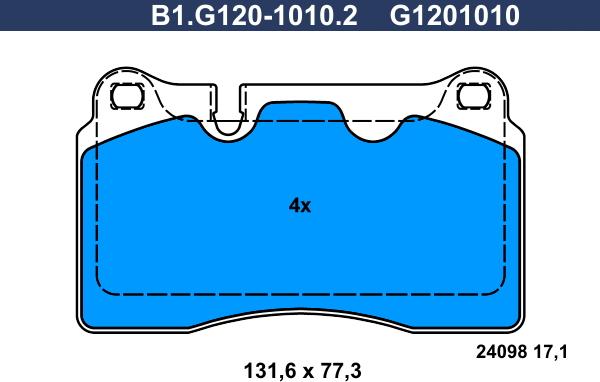Galfer B1.G120-1010.2 - Гальмівні колодки, дискові гальма autozip.com.ua