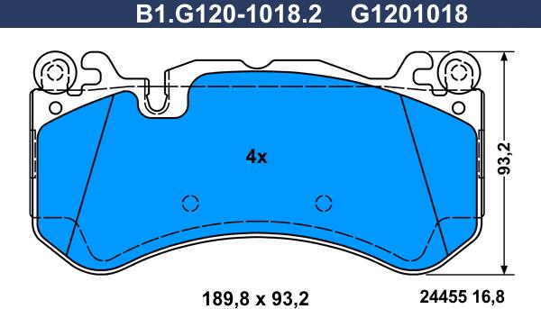 Galfer B1.G120-1018.2 - Гальмівні колодки, дискові гальма autozip.com.ua