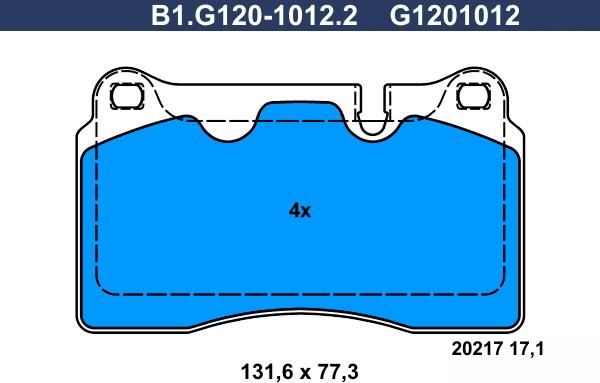 Galfer B1.G120-1012.2 - Гальмівні колодки, дискові гальма autozip.com.ua