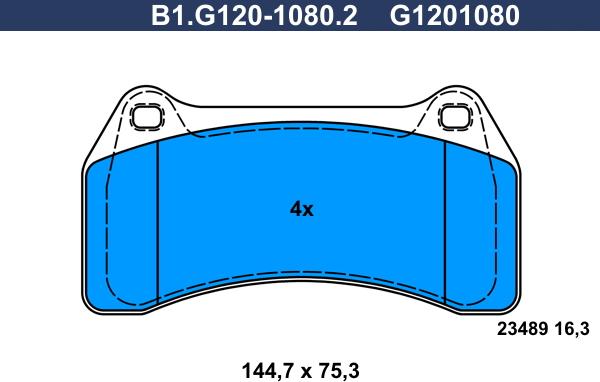 Galfer B1.G120-1080.2 - Гальмівні колодки, дискові гальма autozip.com.ua