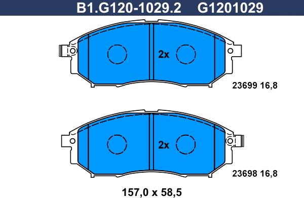 Galfer B1.G120-1029.2 - Гальмівні колодки, дискові гальма autozip.com.ua