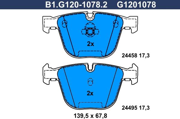 Galfer B1.G120-1078.2 - Гальмівні колодки, дискові гальма autozip.com.ua