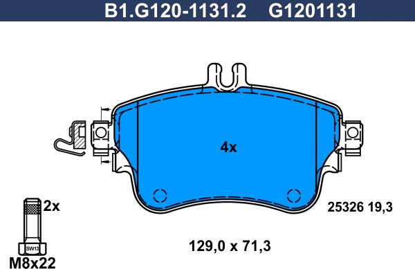 Galfer B1.G120-1131.2 - Гальмівні колодки, дискові гальма autozip.com.ua