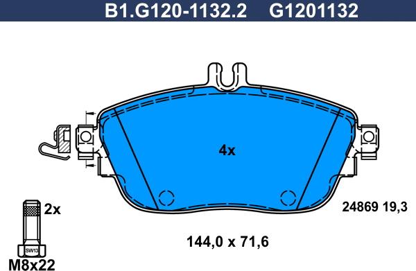 Galfer B1.G120-1132.2 - Гальмівні колодки, дискові гальма autozip.com.ua