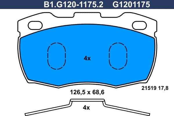 Galfer B1.G120-1175.2 - Гальмівні колодки, дискові гальма autozip.com.ua