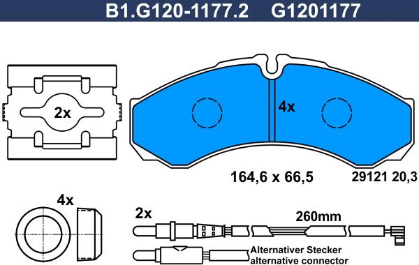 Galfer B1.G120-1177.2 - Гальмівні колодки, дискові гальма autozip.com.ua