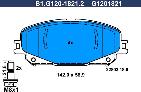 Galfer B1G12018212 - Гальмівні колодки, дискові гальма autozip.com.ua