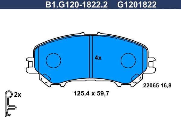 Galfer B1.G120-1822.2 - Гальмівні колодки, дискові гальма autozip.com.ua