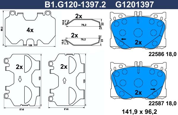 Galfer B1G12013972 - Гальмівні колодки, дискові гальма autozip.com.ua