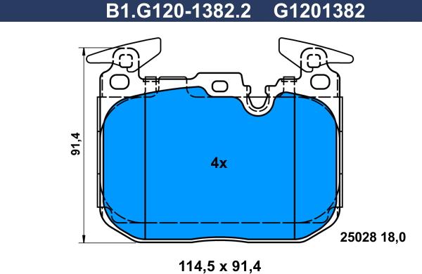 Galfer B1.G120-1382.2 - Гальмівні колодки, дискові гальма autozip.com.ua