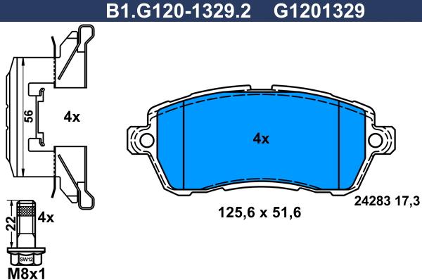 Galfer B1.G120-1329.2 - Гальмівні колодки, дискові гальма autozip.com.ua