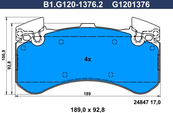 Galfer B1.G120-1376.2 - Гальмівні колодки, дискові гальма autozip.com.ua