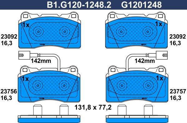 Galfer B1.G120-1248.2 - Гальмівні колодки, дискові гальма autozip.com.ua