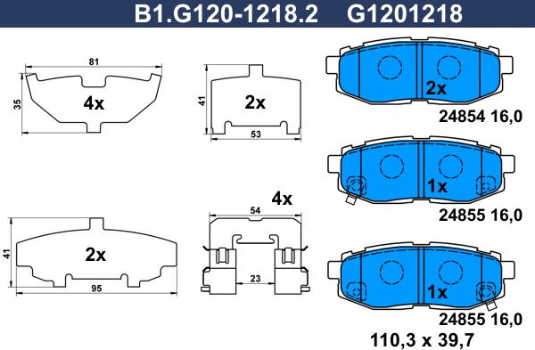 Galfer B1.G120-1218.2 - Гальмівні колодки, дискові гальма autozip.com.ua