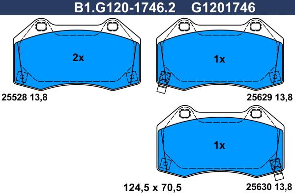 Galfer B1.G120-1746.2 - Гальмівні колодки, дискові гальма autozip.com.ua