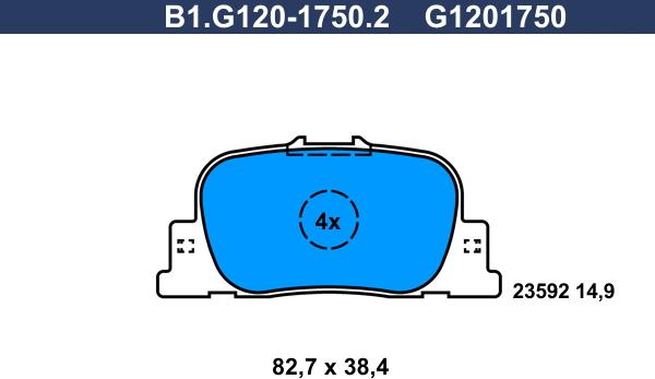 Galfer B1.G120-1750.2 - Гальмівні колодки, дискові гальма autozip.com.ua