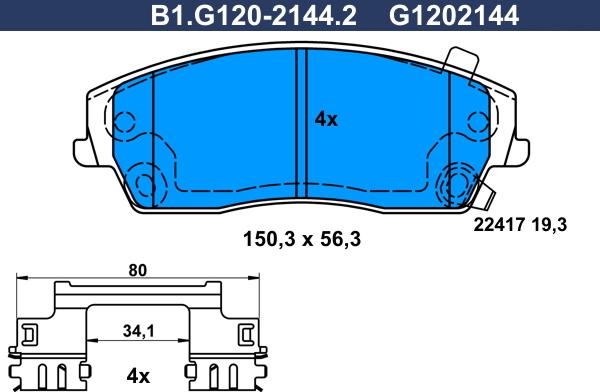 Galfer B1.G120-2144.2 - Гальмівні колодки, дискові гальма autozip.com.ua