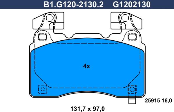 Galfer B1.G120-2130.2 - Гальмівні колодки, дискові гальма autozip.com.ua