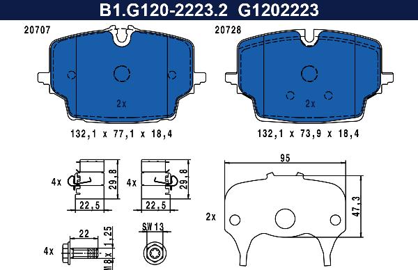 Galfer B1.G120-2223.2 - Гальмівні колодки, дискові гальма autozip.com.ua