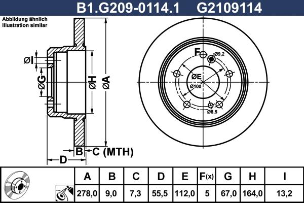 Galfer B1.G209-0114.1 - Гальмівний диск autozip.com.ua