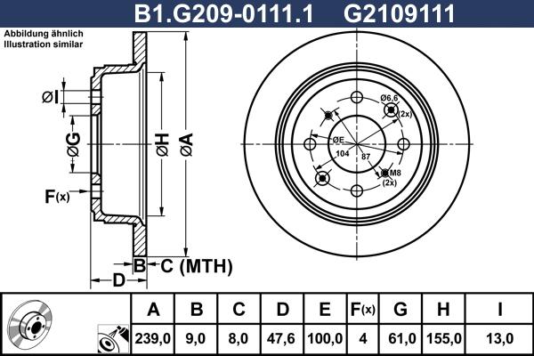 Galfer B1.G209-0111.1 - Гальмівний диск autozip.com.ua