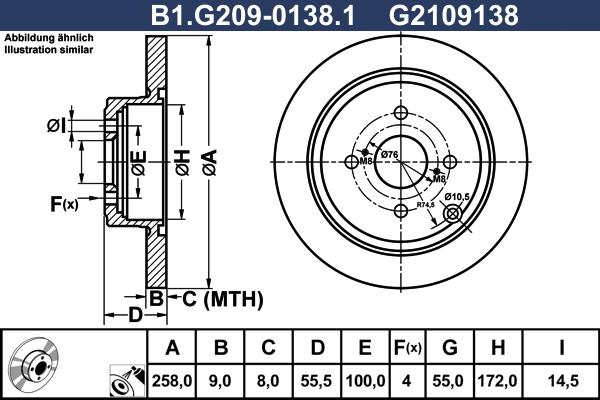 Galfer B1.G209-0138.1 - Гальмівний диск autozip.com.ua