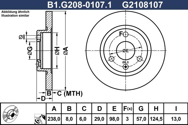 Galfer B1.G208-0107.1 - Гальмівний диск autozip.com.ua