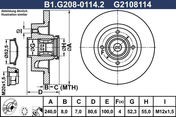 Galfer B1.G208-0114.2 - Гальмівний диск autozip.com.ua