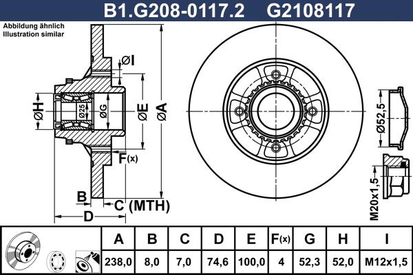 Galfer B1.G208-0117.2 - Гальмівний диск autozip.com.ua