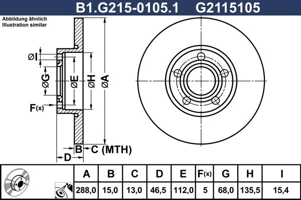 Galfer B1.G215-0105.1 - Гальмівний диск autozip.com.ua